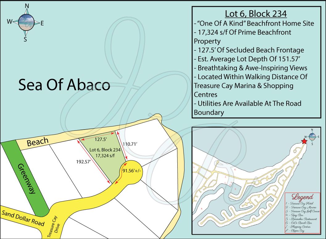 Lot 6, Block 234 Beach Property Plot Plan John Cash Realty